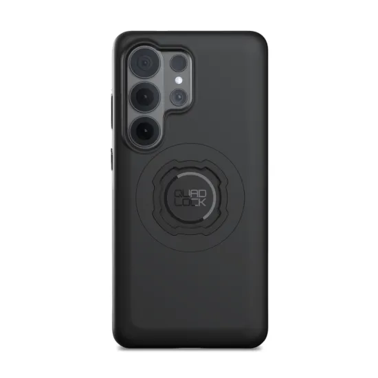 Черен калъф Quad Lock MAG за Samsung Galaxy S25 Ultra с вграден twist-and-lock пръстен и изрезки за петте камери