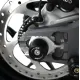 Черни краш тапи R&G Racing на задната ост на Ducati Multistrada V2 с Brembo спирачен апарат и зъбно колело