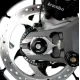 Черни краш тапи R&G Racing на задната ост на Ducati Multistrada V2 с Brembo спирачен апарат и зъбно колело