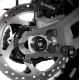 Черни краш тапи R&G Racing на задната ост на Ducati Multistrada V2 с Brembo спирачен апарат и зъбно колело