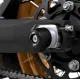 Черни краш тапи R&G Racing с алуминиево тяло и HDPE капачка, монтирани на оста на задното колело на Voge DSX 900 до