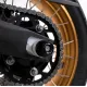 Черни краш тапи R&G Racing с алуминиево тяло и HDPE капачка, монтирани на оста на задното колело на Voge DSX 900 до