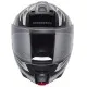 Матово черна flip-up каска SCHUBERTH C5 Zenith с геометрични сиво-бели графики, прозрачен визьор и логото на марката отстрани