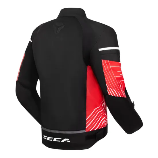 Текстилно яке SECA SUMMER WAY Black Red – лятно вентилирано яке с CE защита