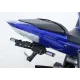 Черна алуминиева стойка за номер R&G Racing монтирана на синя Yamaha YZF-R6 с LED осветление и странични бобини