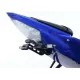Черна алуминиева стойка за номер R&G Racing монтирана на синя Yamaha YZF-R6 с LED осветление и странични бобини