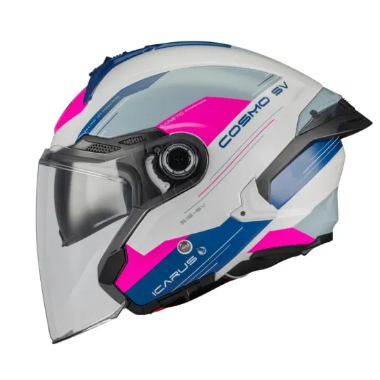 Скутер каска MT Cosmo SV Icarus A8 Gloss – Jet каска с ECE 22.06, слънчеви очила и визьор