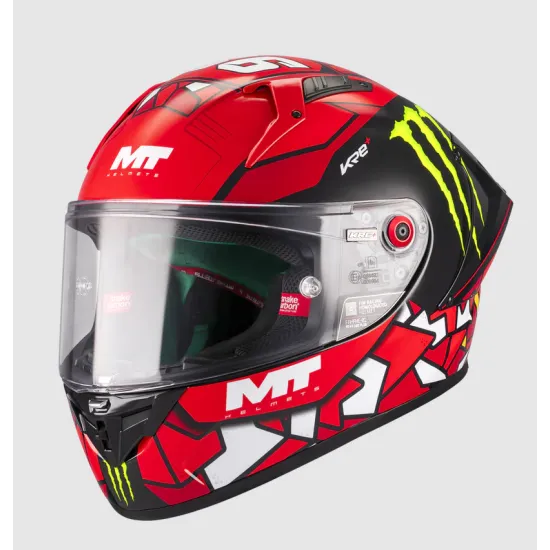 Каска MT KRE+ S Piqueras B5 Gloss – карбонова състезателна каска с FIM сертификат