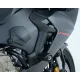 Черни краш тапи R&G Racing Aero монтирани на матово сив обтекател на Honda CBR1000RR Fireblade с видим логотип и носещ