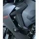 Черни краш тапи R&G Racing Aero монтирани на матово сив обтекател на Honda CBR1000RR Fireblade с видим логотип и носещ
