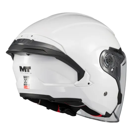 Скутер каска MT COSMO SV PURE A0 White Gloss – Jet каска със слънчев визьор