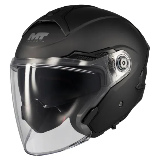 Скутер каска MT COSMO SV PURE A1 Black Matt – Jet каска със слънчев визьор