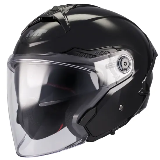 Скутер каска MT COSMO SV PURE A1 Black Gloss – Jet каска с вграден сенник