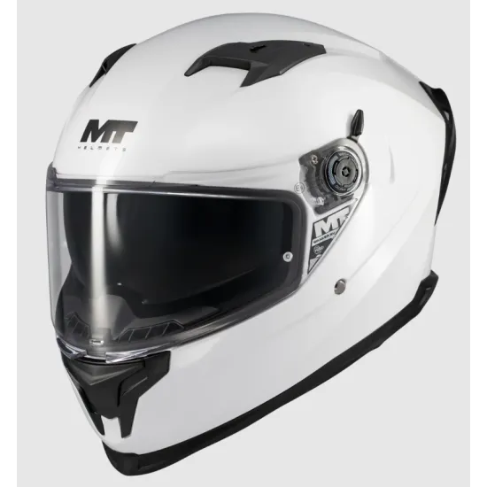 Каска MT BRAKER SV PURE A0 White Gloss – интегрална каска със слънчев визьор