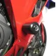 Черна краш тапа R&G Aero Style монтирана на червен обтекател Honda CBR 600RR с видимо лого R&G