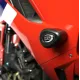 Черна краш тапа R&G Aero Style монтирана на червен обтекател Honda CBR 600RR с видимо лого R&G