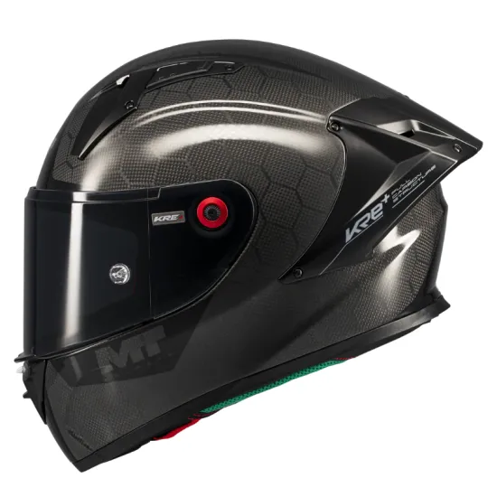 Каска MT KRE+ S Pure A1 Black Gloss – карбонова състезателна каска с FIM сертификат