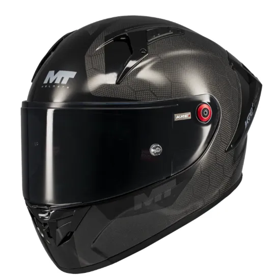 Каска MT KRE+ S Pure A1 Black Gloss – карбонова състезателна каска с FIM сертификат