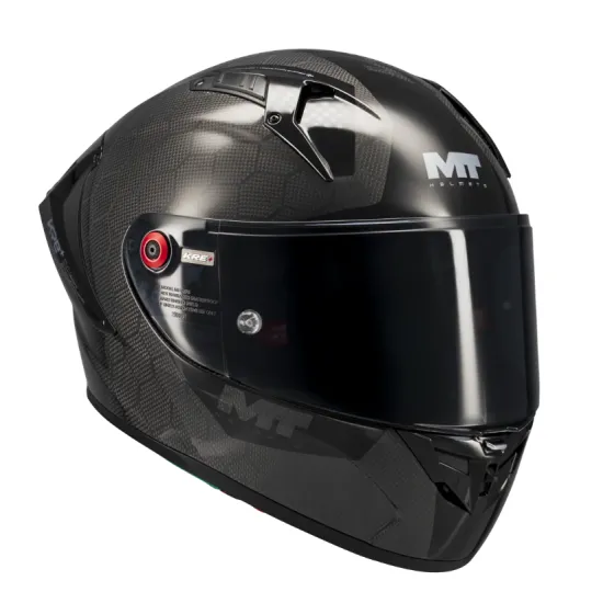 Каска MT KRE+ S Pure A1 Black Gloss – карбонова състезателна каска с FIM сертификат