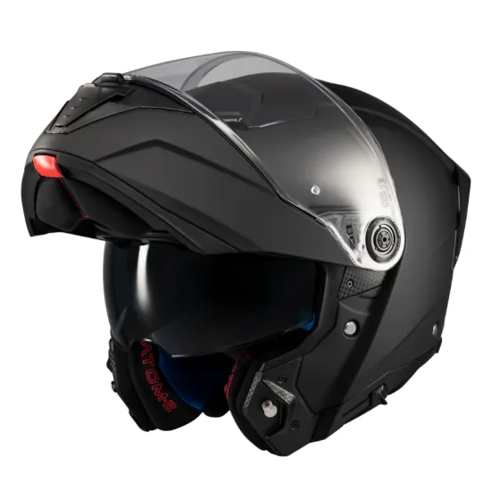 Отваряема каска MT Atom 2 SV Pure A1 Black Matt – flip-up каска с ECE 22.06 и слънчеви очила
