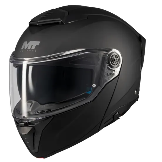 Отваряема каска MT Atom 2 SV Pure A1 Black Matt – flip-up каска с ECE 22.06 и слънчеви очила
