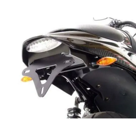 Черна метална стойка за номер R&G Racing за Harley Davidson XR 1200 с LED светлина и оранжеви мигачи