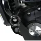 Черни краш тапи R&G Racing Aero монтирани в рамката на Triumph Speed 400 до бронзовата изпускателна тръба