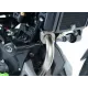 Черни краш тапи R&G Racing Aero монтирани на двигателен блок на Yamaha MT-125, метален носач и логo R&G върху капачката