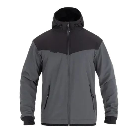Мото яке John Doe Hood XTM V3 в антрацитно сиво и черно, с качулка, XTM-Fiber армирани зони по раменете и ръкавите, и