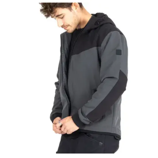 Мото яке John Doe Hood XTM V3 в антрацитно сиво и черно, с качулка, XTM-Fiber армирани зони по раменете и ръкавите, и