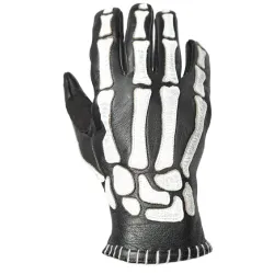 Кожени ръкавици JOHN DOE SKELETOR LEATHER BLACK/WHITE