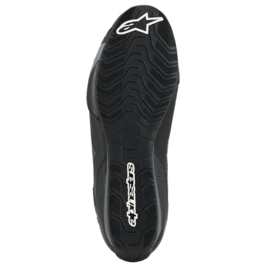 Черни мото боти Alpinestars Celer с Rotor въртящ диск за затваряне, сиви акценти, перфорации за вентилация и текстурирана гумена подметка
