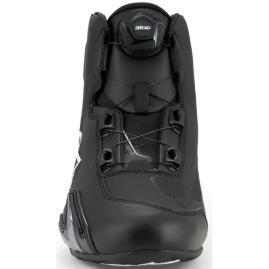 Черни мото боти Alpinestars Celer с бяло лого, Rotor система за затваряне, висок профил и спортен дизайн