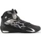 Черно-бели мото боти Alpinestars Celer Vented с бял звезден лого, BOA диск за затваряне, перфорации за вентилация и графични линейни елементи