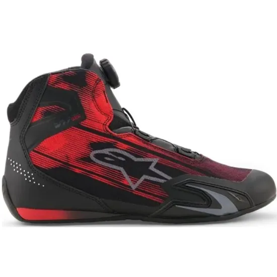 Черни мото боти Alpinestars Celer Vented с червени акценти, Rotor система за затваряне и високa конструкция за защита на глезените