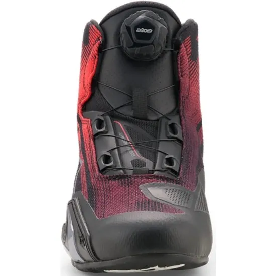 Черни мото боти Alpinestars Celer Vented с червени акценти, Rotor система за затваряне и високa конструкция за защита на глезените