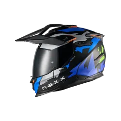 Адвенчър каска NEXX Y.TRAVL PRIMAL BLUE NEON MATT