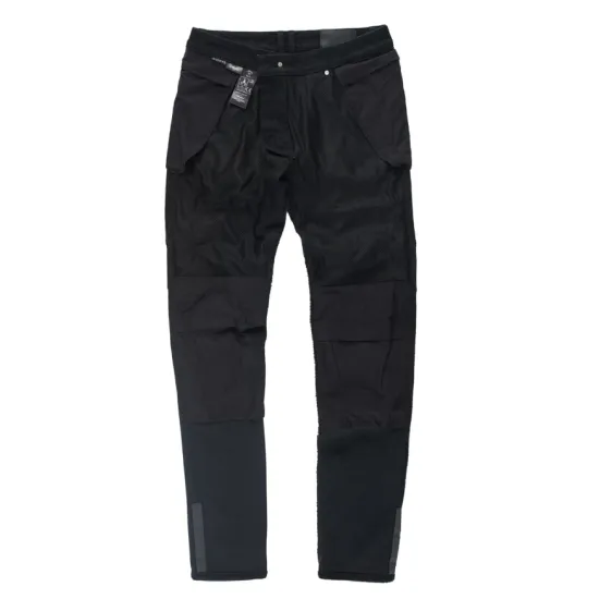 Черни slim fit мото дънки Pando Moto Boss Dyn 01 с мрежести BALISTEX панели на бедрата и светлоотразителна лента на подгъва