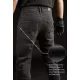 Черни slim fit мото дънки Pando Moto Boss Dyn 01 с мрежести BALISTEX панели на бедрата и светлоотразителна лента на подгъва