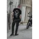 Черни slim fit мото дънки Pando Moto Boss Dyn 01 с мрежести BALISTEX панели на бедрата и светлоотразителна лента на подгъва
