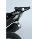 Черна стойка за номер R&G Racing монтирана на Yamaha T-Max 530 с вградена светлина и оригинални мигачи