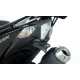 Черна стойка за номер R&G Racing монтирана на Yamaha T-Max 530 с вградена светлина и оригинални мигачи