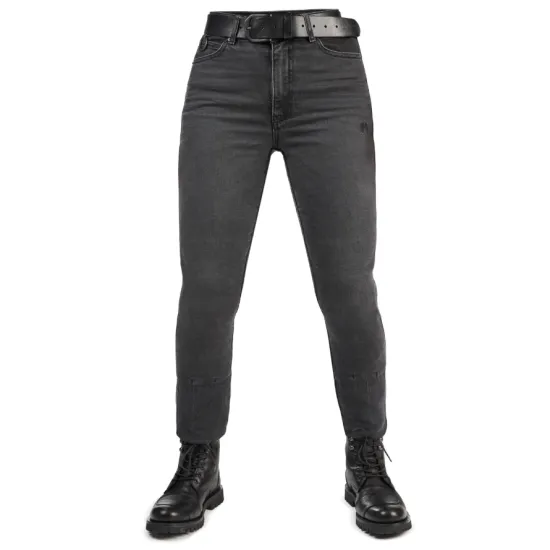 Дамски мото дънки Pando Moto Kaya Slim Grey Armalith с CE протектори и висока талия