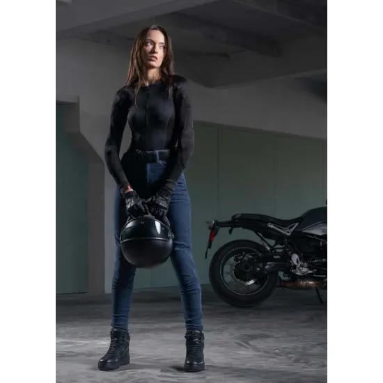 Дамски мото дънки Pando Moto Kusari Cor 02 Cordura с CE протектори и висока талия