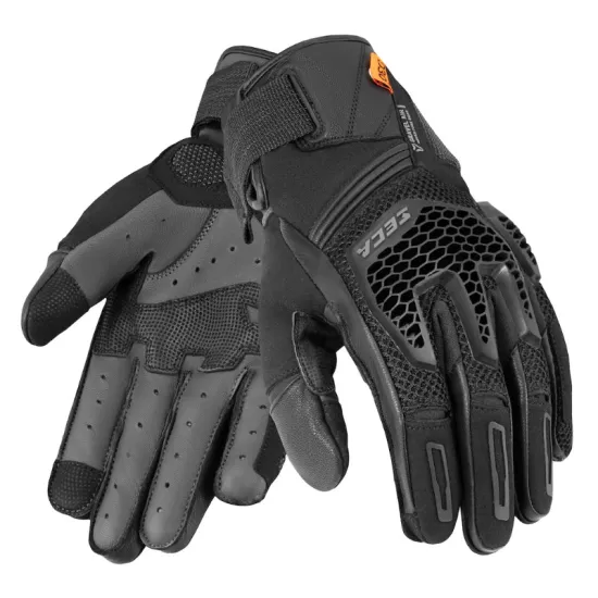 Текстилни ръкавици SECA GRAVEL BLACK с D3O защита и RespirAir+ система