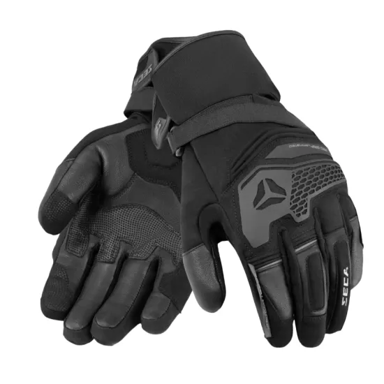Туристически мото ръкавици SECA Turismo WP Black с D3O защита