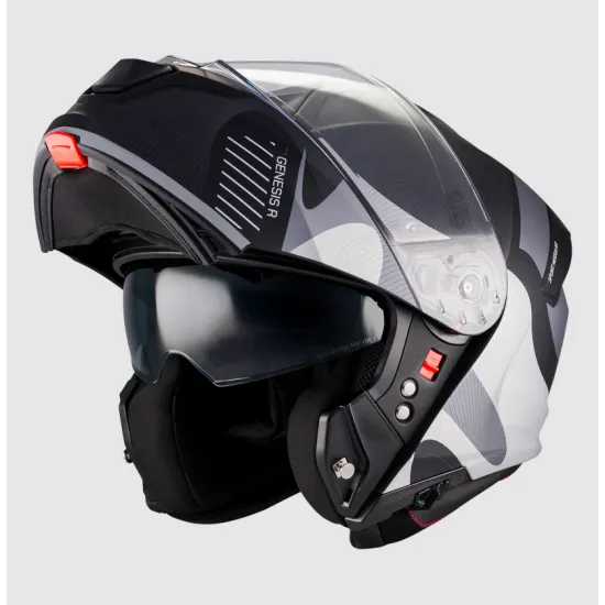 Отваряема каска MT Genesis R SV LANCER B12 Matt с HIRP корпус, слънчев визьор и Pinlock Max Vision Ready