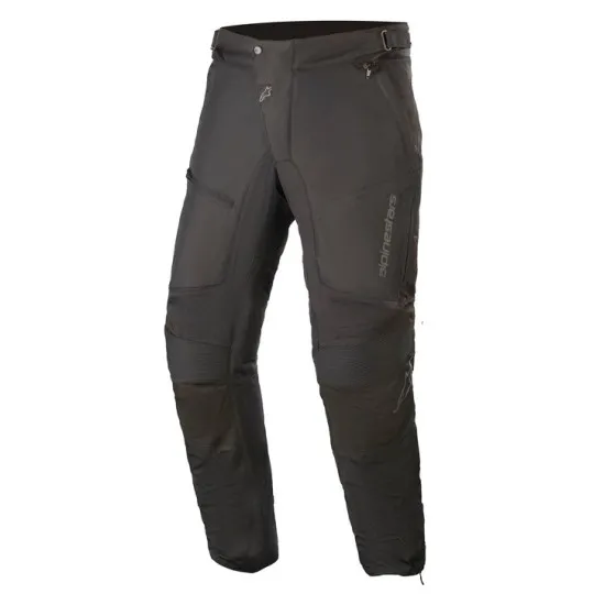 Черен текстилен мото панталон Alpinestars Raider v2 Drystar с артикулирани колена, мрежести вложки и лого Alpinestars на