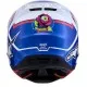 Alpinestars SM7 Blaster мотокрос каска в бяло, синьо и червено с Workswell лого, агресивна козирка и вентилационни отвори