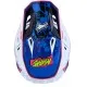 Alpinestars SM7 Blaster мотокрос каска в бяло, синьо и червено с Workswell лого, агресивна козирка и вентилационни отвори
